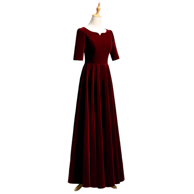 Plus Size Notch Neck Evening Dress