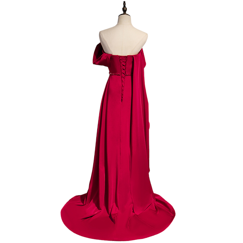 PlusSize Satin off Shoulder Evening Dress