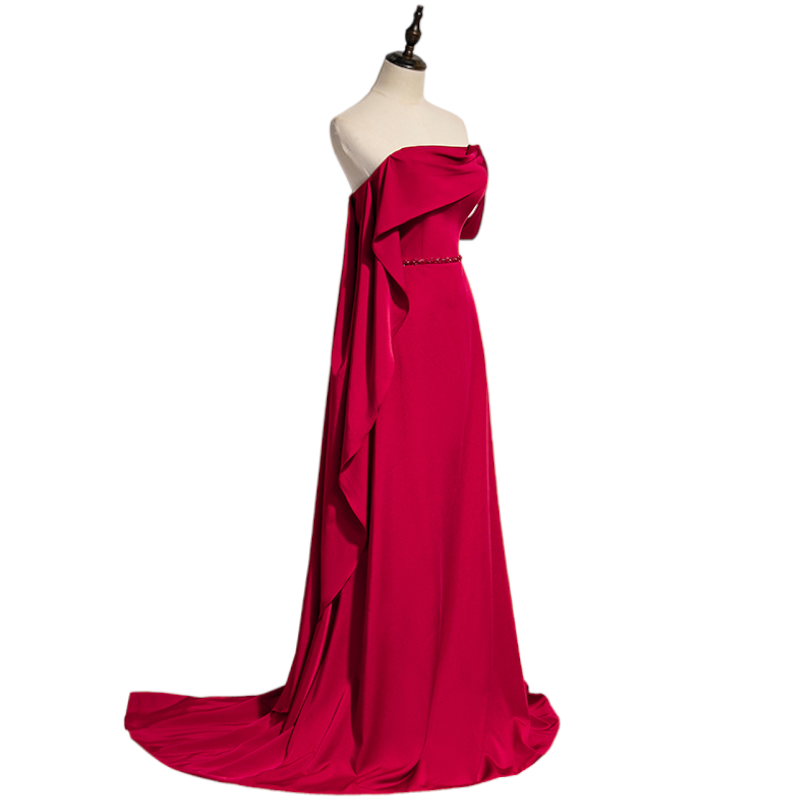 Plus Size Off Shoulder Satin Gown