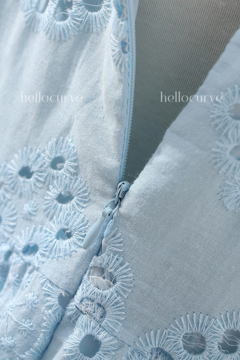 Danica Plus Size Pastel Blue Lace Dress