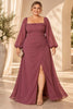 Corinne Plus Size Dusty Pink Evening Maxi Dress