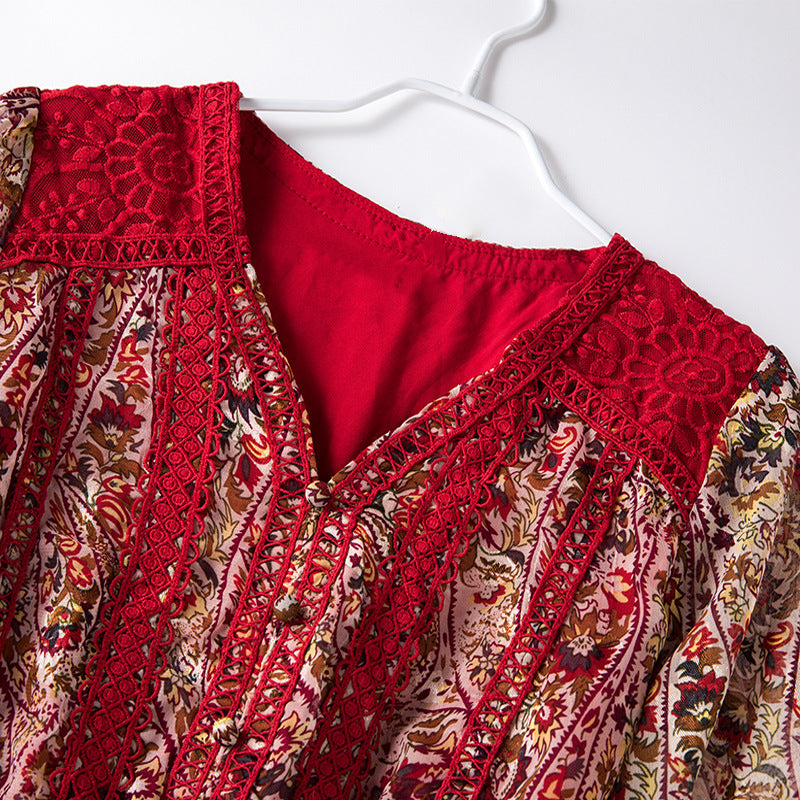 Plus Size Red Boho Dress– Hello Curve