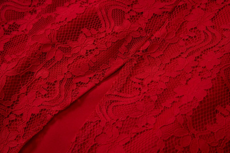 Saige Plus Size Red Long Sleeve Qipao