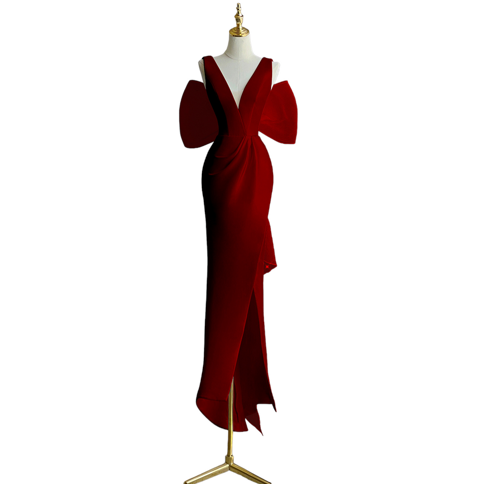 Plus Size Red Ribbon Cocktail Dress