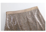 Plus Size Sequins Midi Skirt