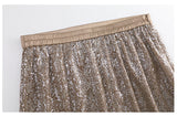 Plus Size Sequins Midi Skirt