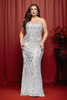Gaia Plus Size Silver Tube Gown