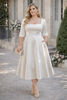 Althea Plus Size Square Neck Satin Semi-Formal Dress