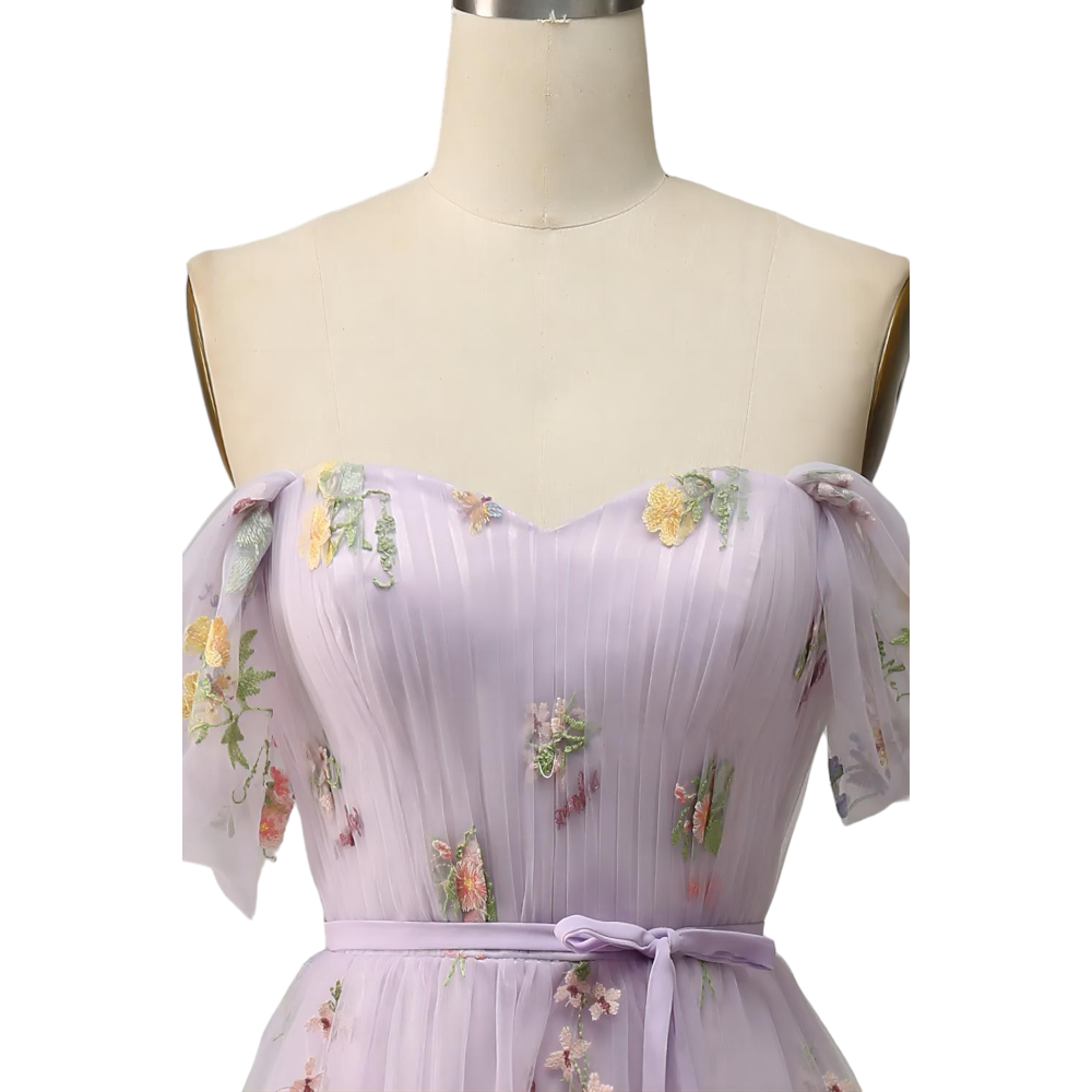 Off Shoulder Sweetheart Neck Max Tulle Dresses Grape Plus Size