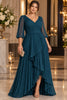 Améliane Plus Size 3/4 Sleeve Pleated Evening Dress