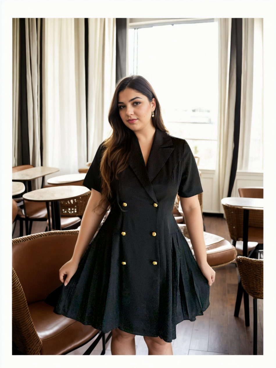 Plus Size Trench Coat Dress - Close Up