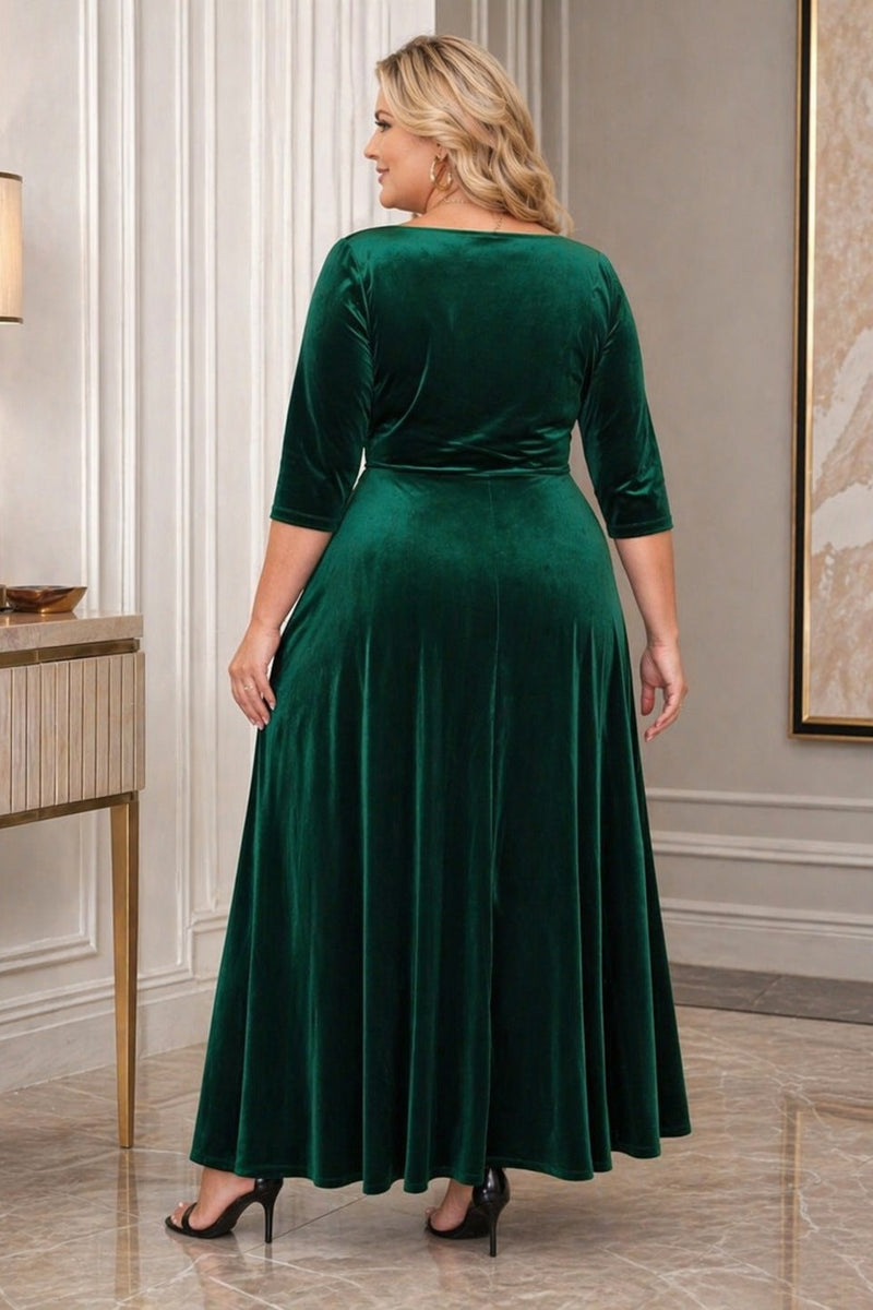 Virelisse Plus Size Evening Maxi Dress  Velvet Wrap Hello Curve