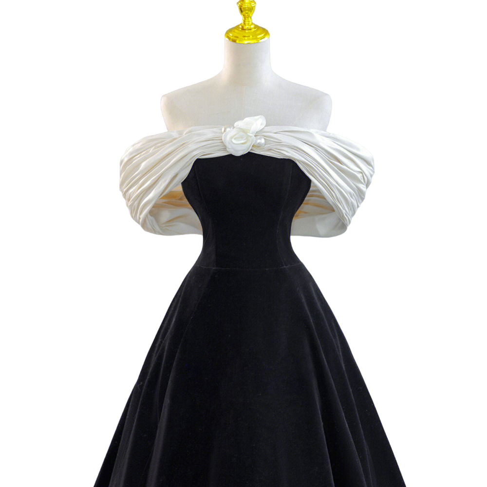 Retro off 2025 shoulder dress