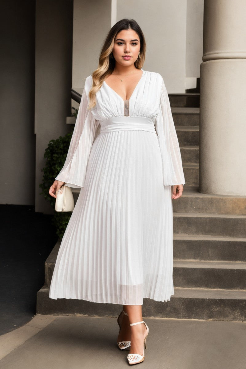 Full Size Fringe Grecian Neck Mini Dress Plus Size