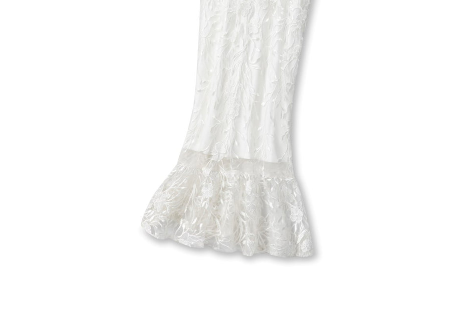 Plus Size White Lace Pencil Dress
