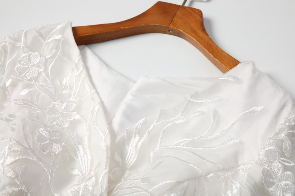 Plus Size White Lace Pencil Dress