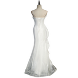 Plus Size White Mermaid Formal Dress