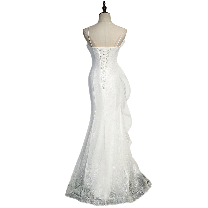 Plus Size White Mermaid Formal Dress