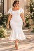 Juliana Plus Size Square Neck Mermaid Midi Dress