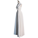 Plus Size White Semi Formal Tuxedo Dress