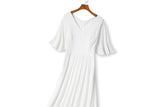 Plus Size White Short Sleeve Maxi Dress