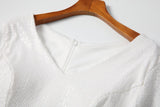 Plus Size White Short Sleeve Maxi Dress