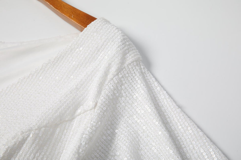 Plus Size White Short Sleeve Maxi Dress