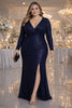 Aurelia Plus Size Wrap Formal Evening Dress