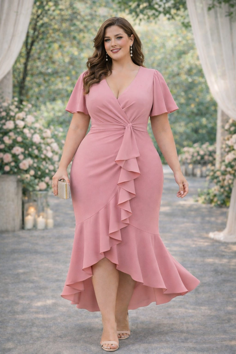 plus size mermaid dress Isadora Plus Size Wrap Mermaid Dress– Hello Curve