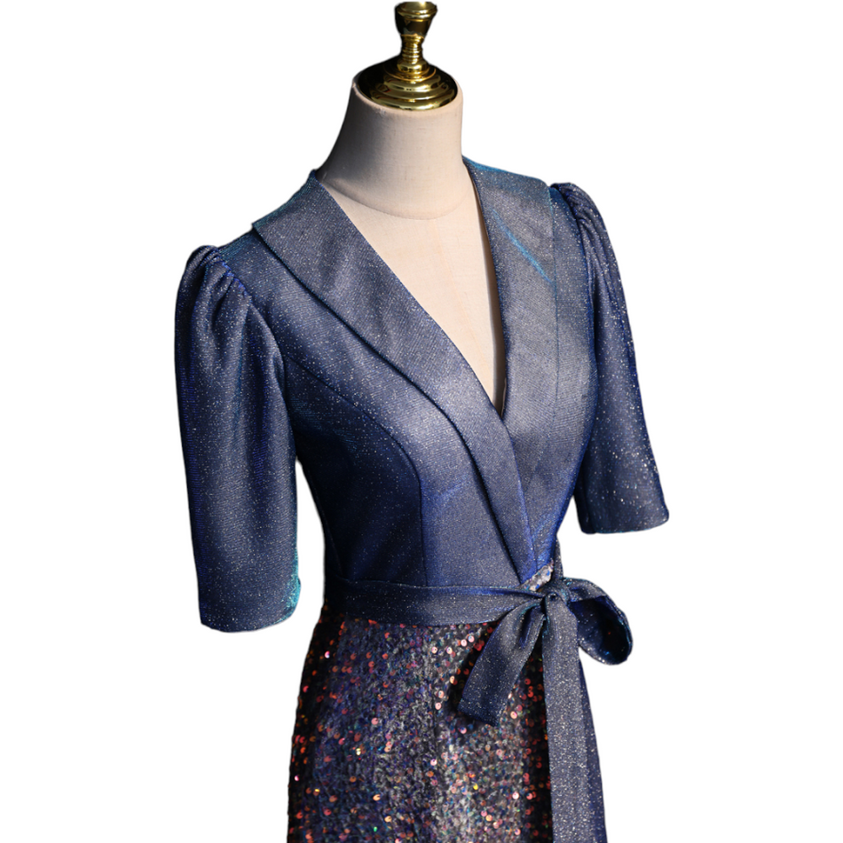 Plus Size Wrap Shirt Evening Dress
