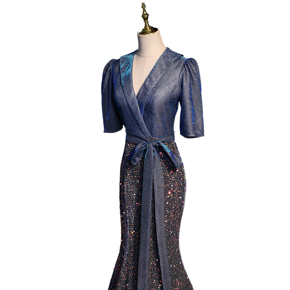 Plus Size Wrap Shirt Evening Dress