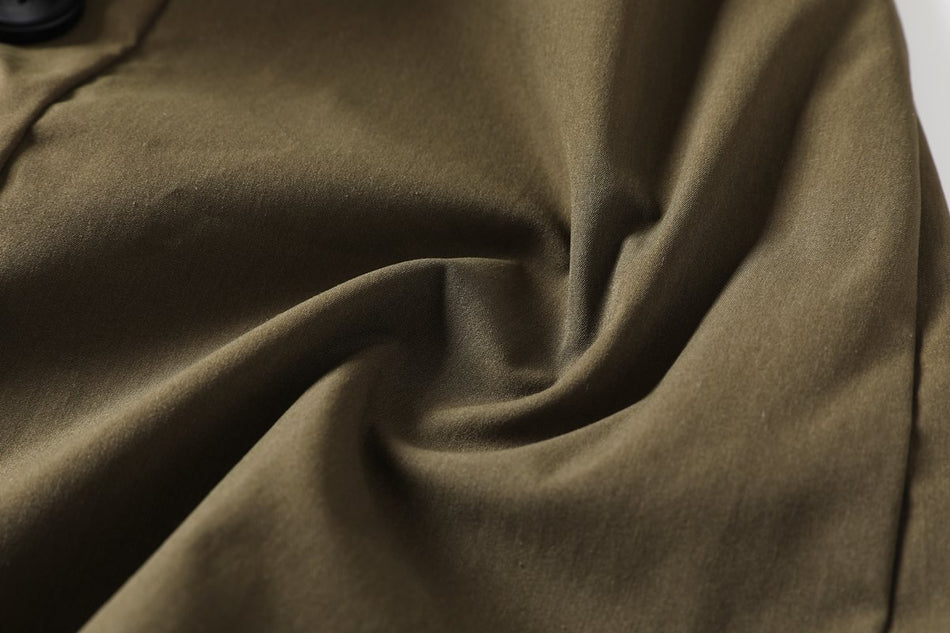 Tracy Plus Size Trench Coat / Shirt Dress (Green, Black)