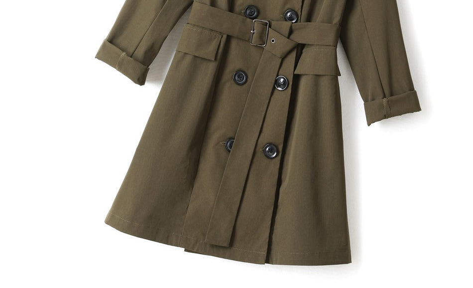 Tracy Plus Size Trench Coat / Shirt Dress (Green, Black)