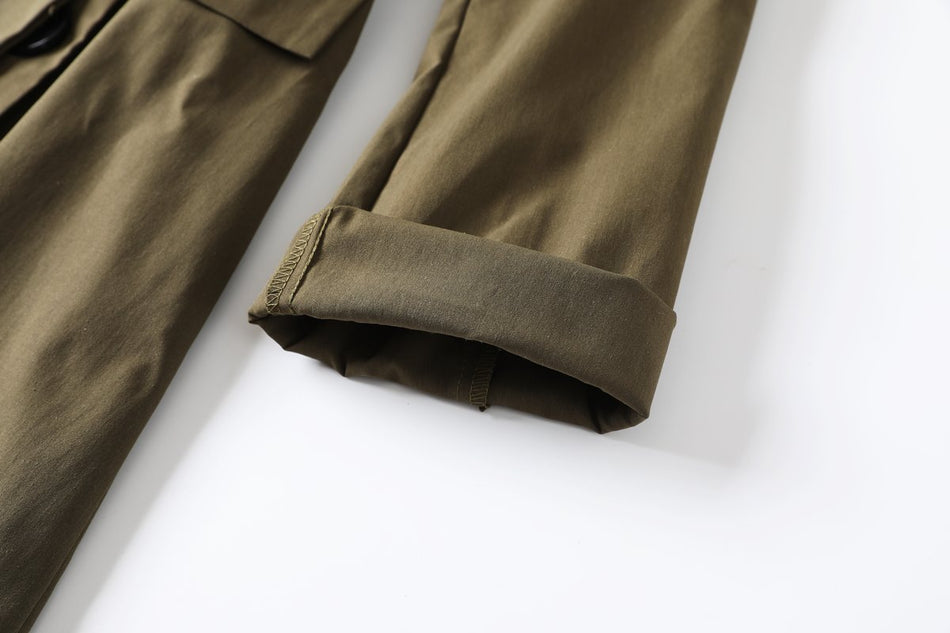 Tracy Plus Size Trench Coat / Shirt Dress (Green, Black)