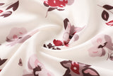 Ella Plus Size White Floral Print V Neck Button Down Short Sleeve Midi Dress