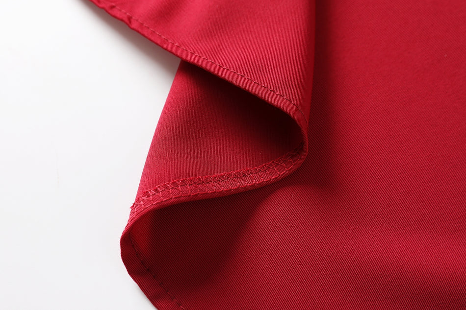 Hadley Plus Size Blazer Collar Double Breast Swing Short Sleeve Shirt Dress (Red, Black)