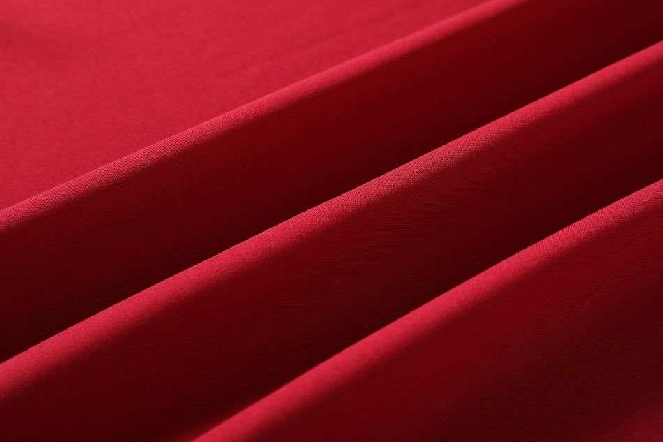 Hadley Plus Size Blazer Collar Double Breast Swing Short Sleeve Shirt Dress (Red, Black)