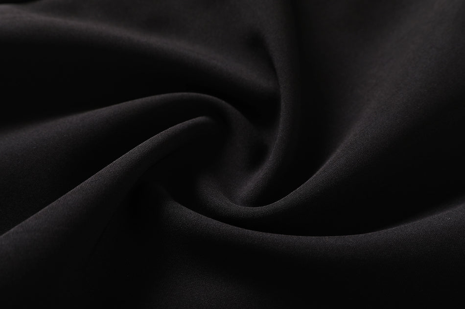 (2 Way Wear!) Hope Plus Size Polka Dots Colour Block Swing Off Shoulder Long Sleeve Dress (Black)