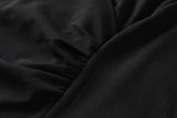 Dawn Plus Size Black Wrap 3/4 Sleeve Dress