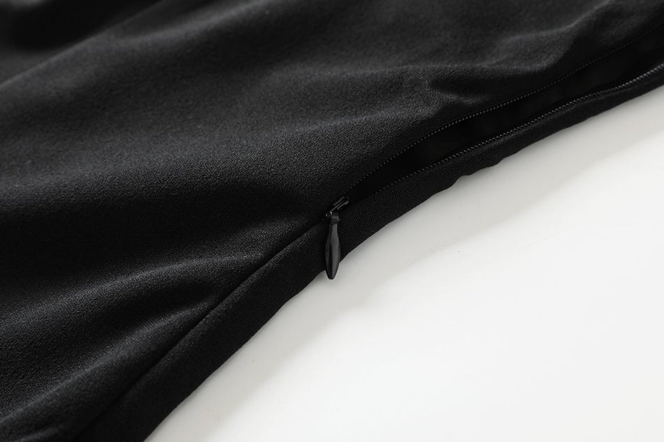 Dawn Plus Size Black Wrap 3/4 Sleeve Dress