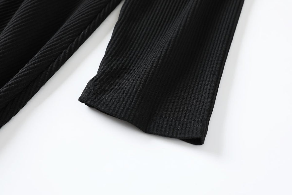 Ysabel Plus Size V Neck Buttons Tassel Hem Long Sleeve Midi Dress (Suitable for Work, Office and Weekends)