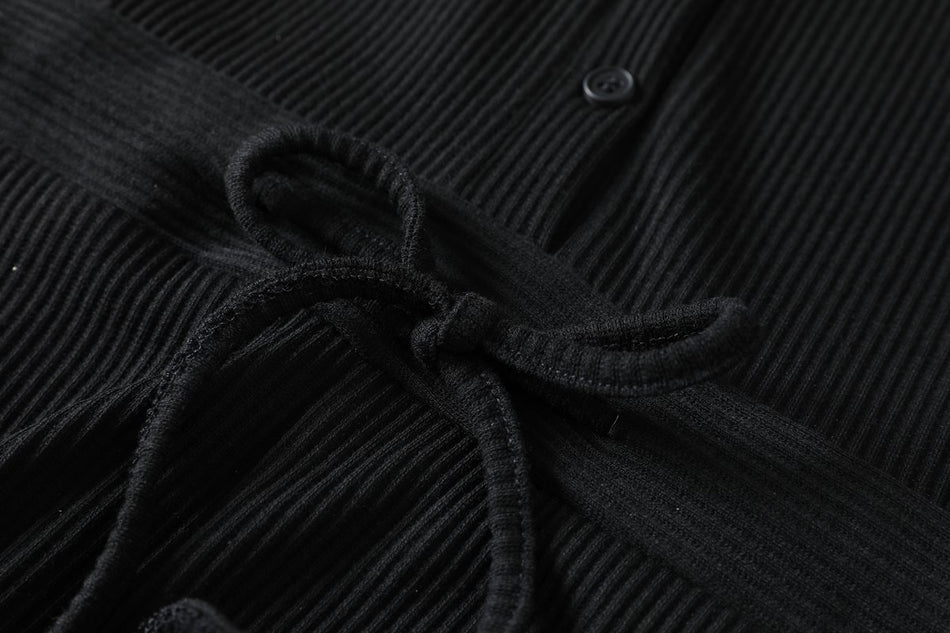 Ysabel Plus Size V Neck Buttons Tassel Hem Long Sleeve Midi Dress (Suitable for Work, Office and Weekends)