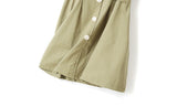 Odessa Plus Size V Neck Buttons Back Waist Tie Short Sleeve Dress (Green, Black)