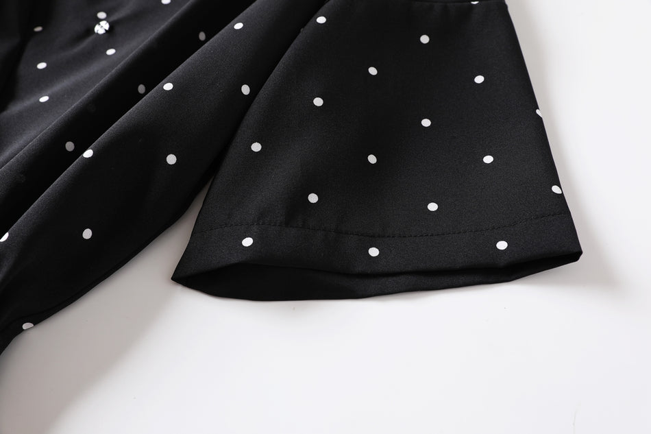 Celine Plus Size Black Polka Dots Jumpsuit