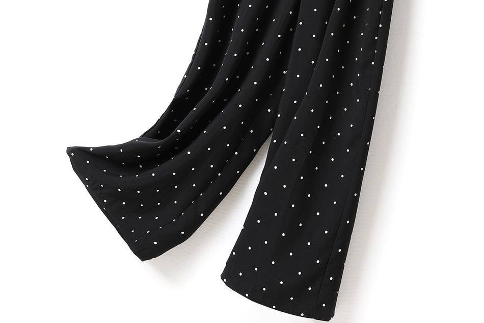 Celine Plus Size Black Polka Dots Jumpsuit