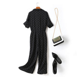 Celine Plus Size Black Polka Dots Jumpsuit