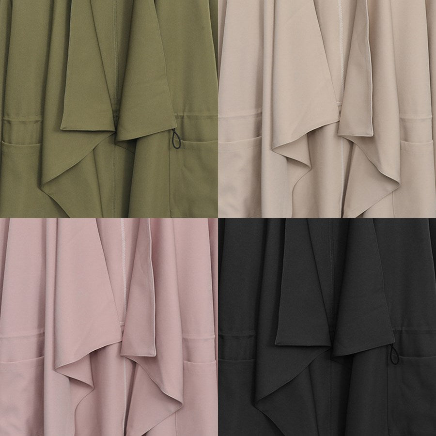 Rebecca Plus Size Trench Coat Jacket (Green, Pink, Beige, Black)