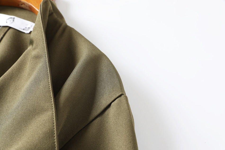 Rebecca Plus Size Trench Coat Jacket (Green, Pink, Beige, Black)