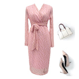 Plus Size Abstract Pattern Wrap Dress