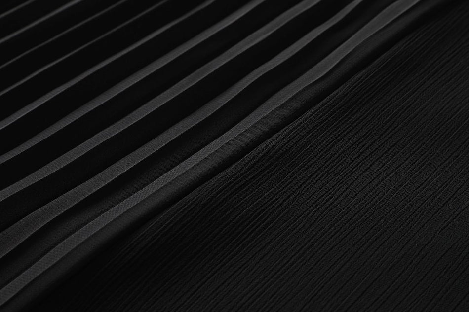 Gracelynne Plus Size Black Chiffon 3/4 Sleeve Dress